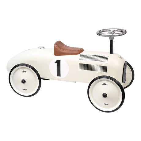 Vilac Classic Metal Racing Car Ride On, Cream