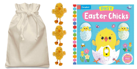 Busy Easter Chicks Story Sack with 3 Puppet Company Finger Puppet Chicks