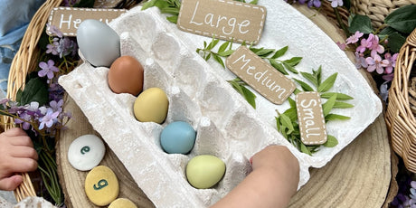 Yellow Door Sensory Size Sorting Eggs