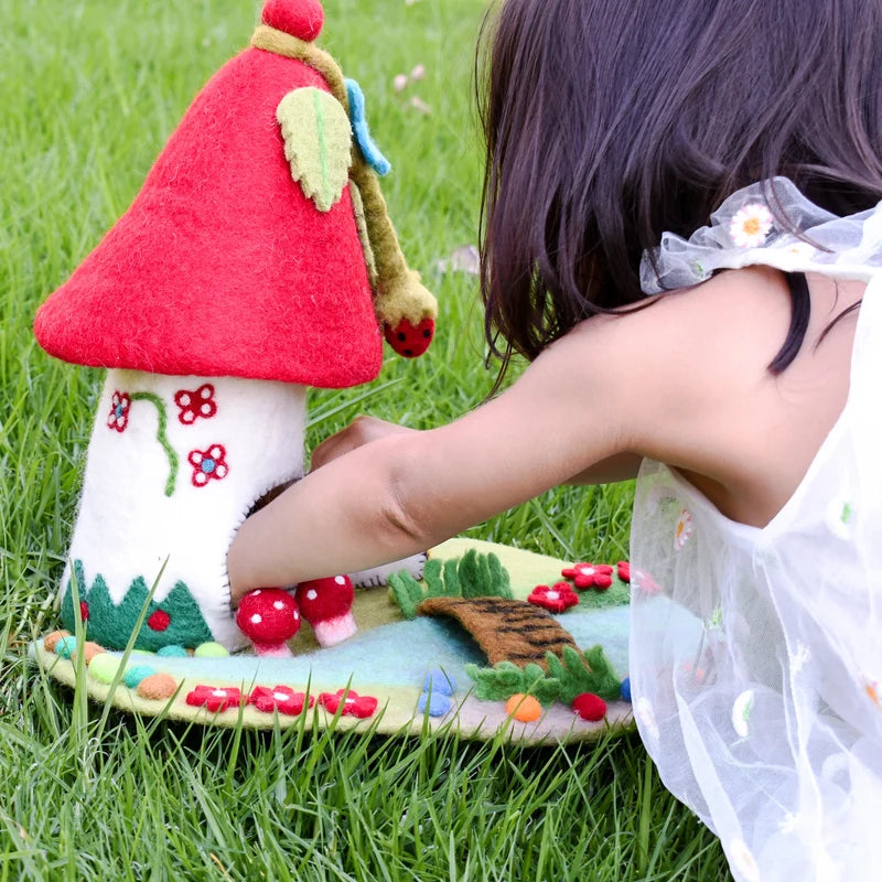 Tara's Treasures Fairies and Gnomes House - Red Roof