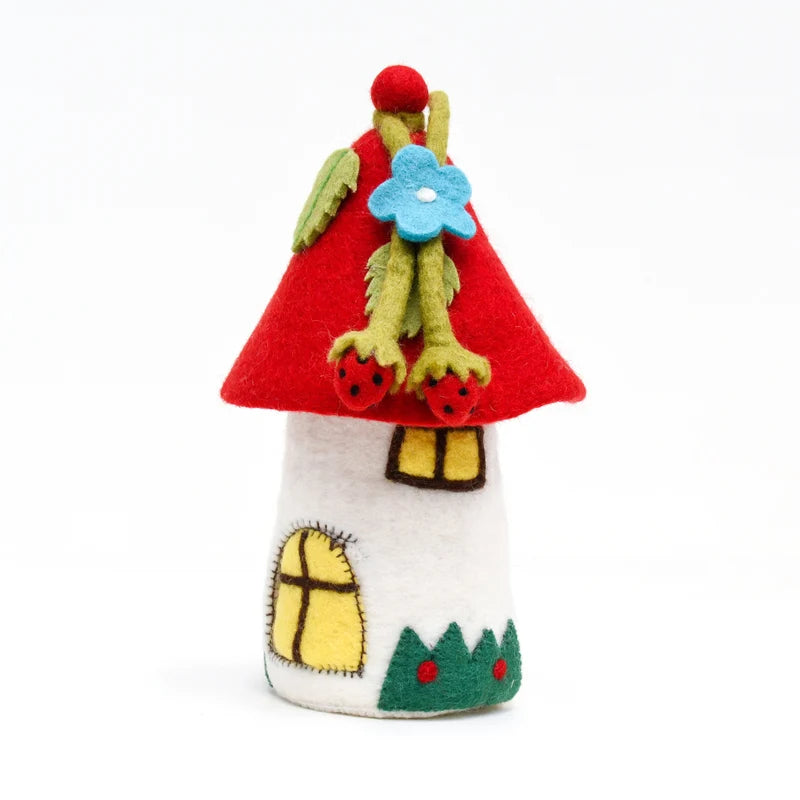 Tara's Treasures Fairies and Gnomes House - Red Roof