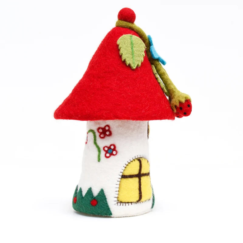 Tara's Treasures Fairies and Gnomes House - Red Roof