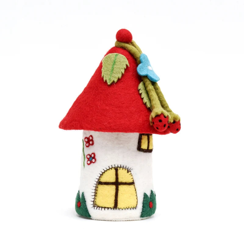 Tara's Treasures Fairies and Gnomes House - Red Roof