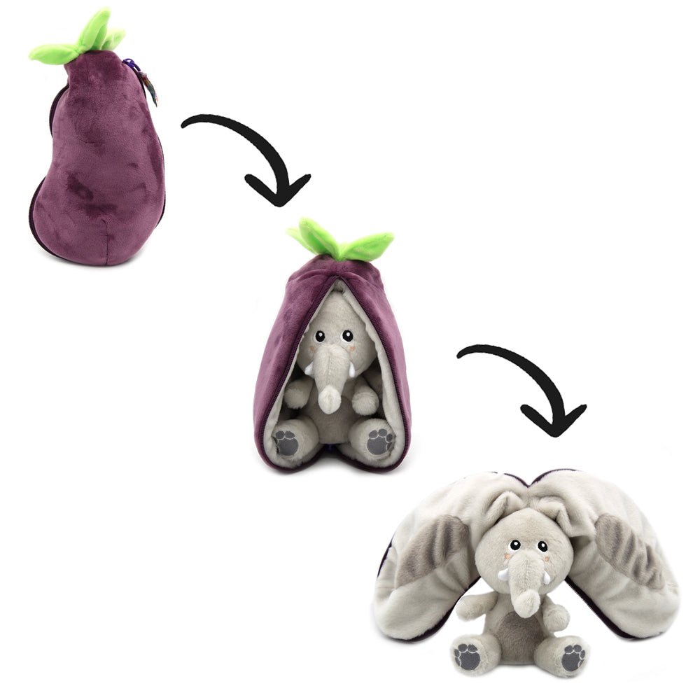 Flipetz Reset the Elephant/Aubergine 2-in-1 Soft Plush Collectable (Pre-Order due in April) - Little Whispers