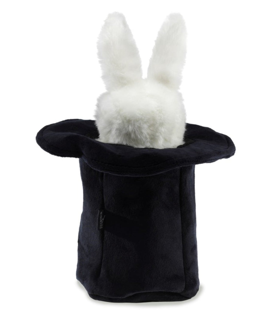Folkmanis Large White Bunny Rabbit in a Hat Hand Puppet - Little Whispers