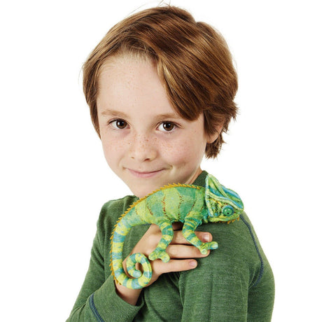 Folkmanis Mini Chameleon Finger Puppet (Pre - Order - in Approx Middle August) - Little Whispers