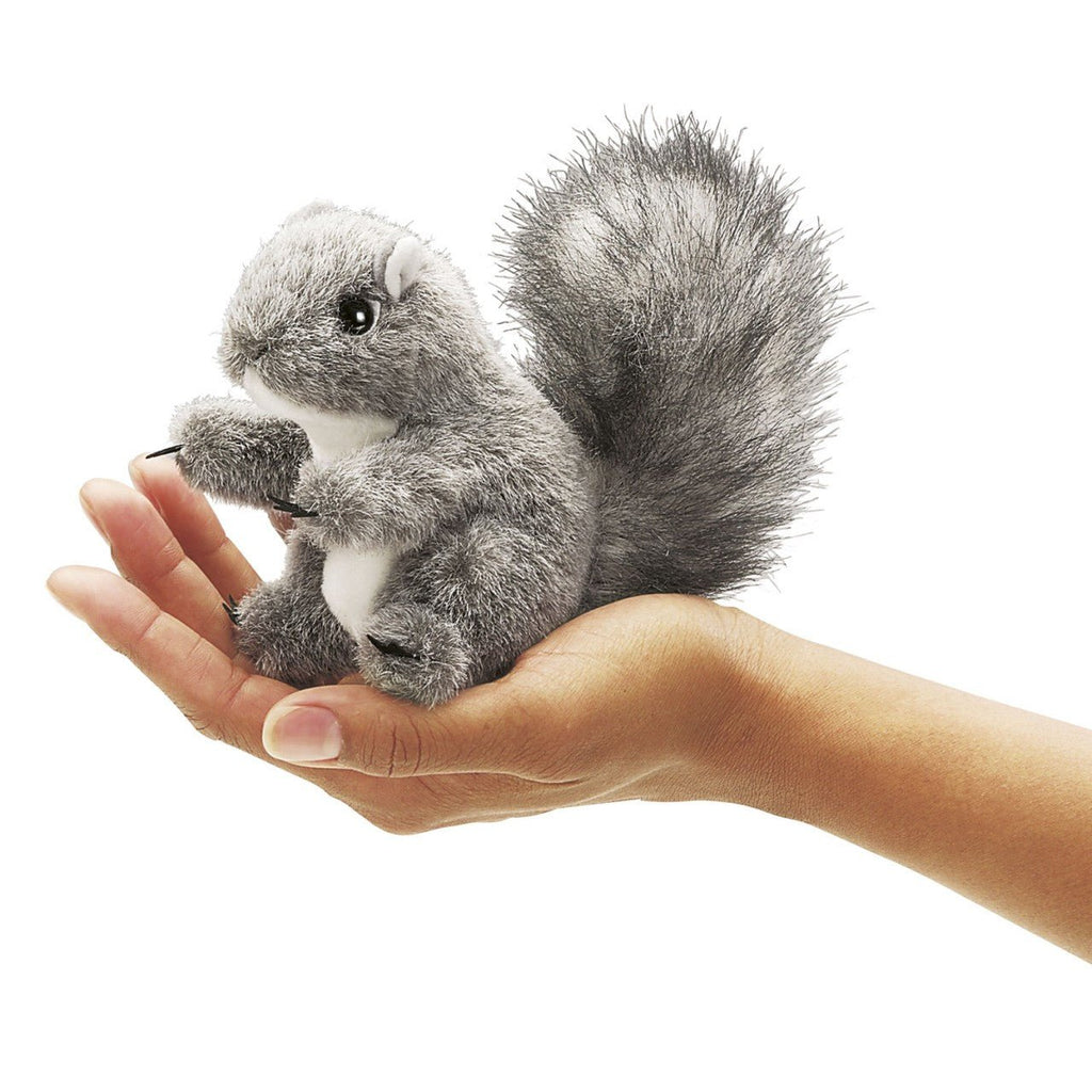 Folkmanis Mini Grey Squirrel Finger Puppet (Pre-Order Yours Now) - Little Whispers