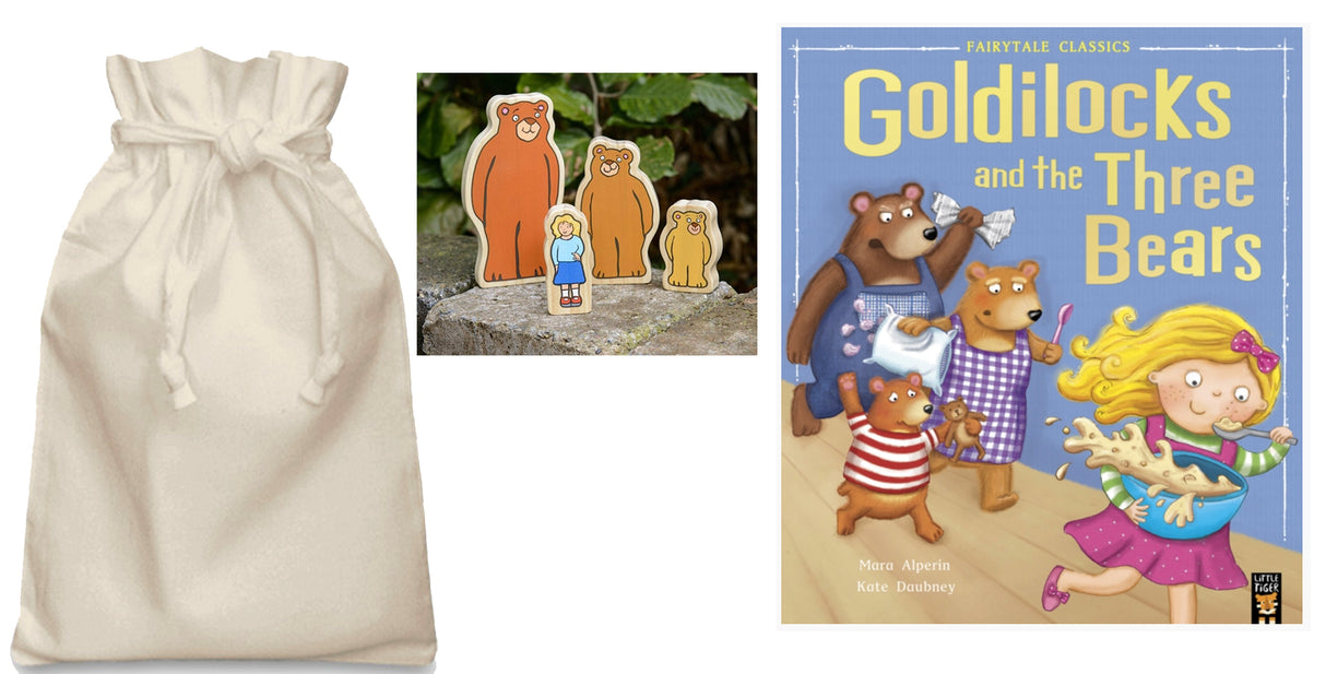 Goldilocks and the Three Bears Story Sack with Wooden Characters