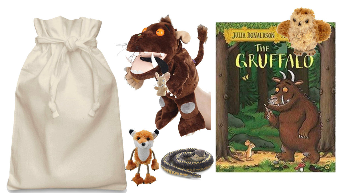 Gruffalo & Mouse Hand Puppet and Finger Puppet Story Sack