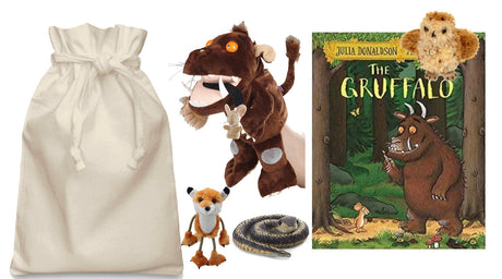Gruffalo & Mouse Hand Puppet and Finger Puppet Story Sack