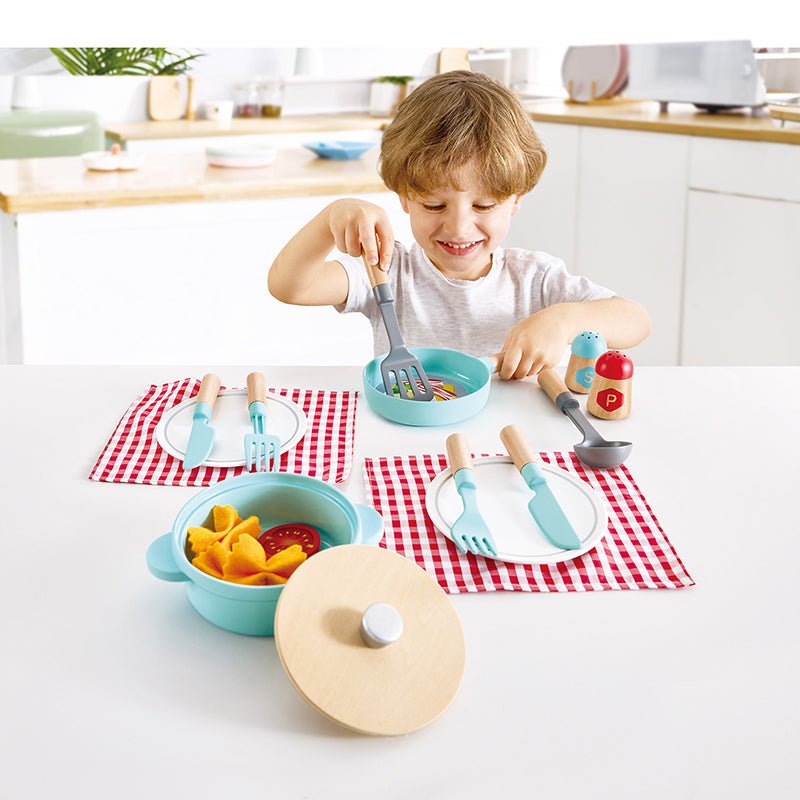 Hape Cook & Serve set E3208 (Direct Shipping UK Only) - Little Whispers