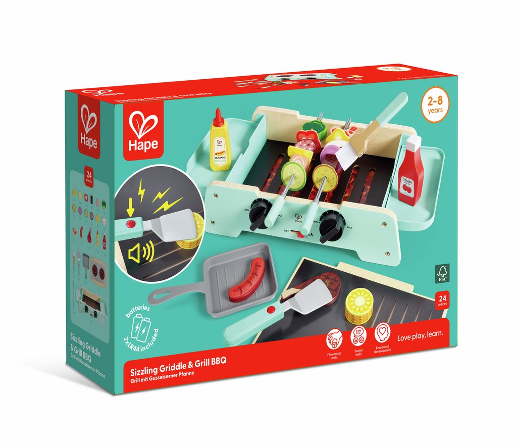 Hape Sizzling Griddle & Grill BBQ E3214 (Direct Shipping UK Only) - Little Whispers