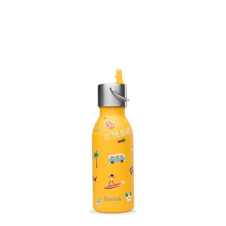 Insulated Stainless Steel Kids Bottle with Sports Lid Yellow 350ml - Little Whispers