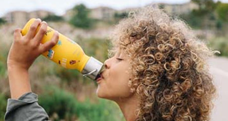 Insulated Stainless Steel Kids Bottle with Sports Lid Yellow 350ml - Little Whispers