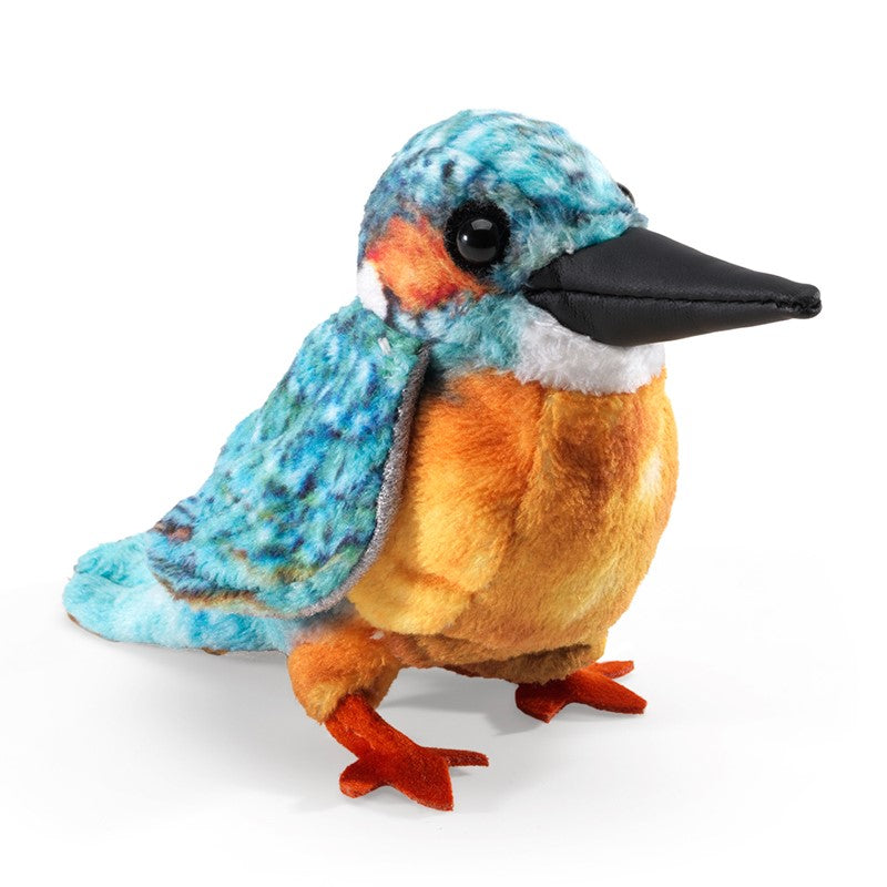 Folkmanis Mini Kingfisher Finger Puppet Front View