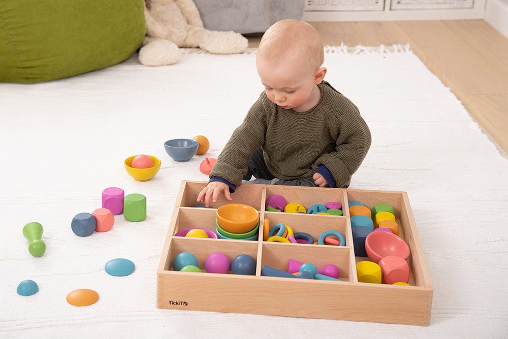 Rainbow Wooden Super Set + Wooden Sorting Tray (7- Way) 74048 (Direct Shipping) - Little Whispers