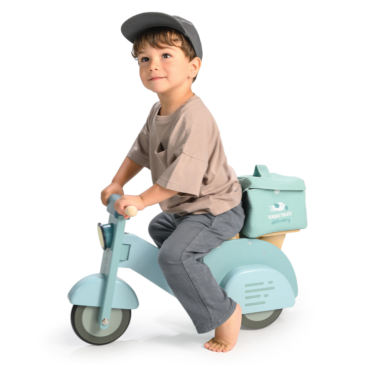 Tender Leaf Delivery Scooter with Boy Riding