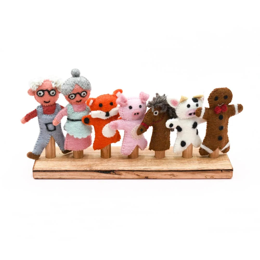 Tara's Treasures Gingerbread Man Story, Finger Puppet Set