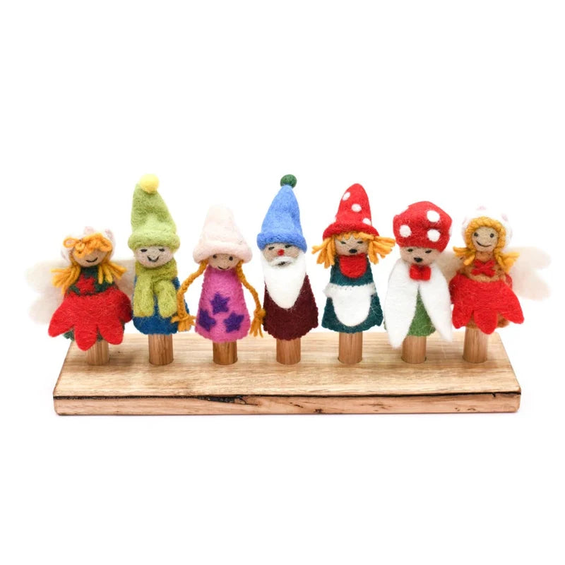 Tara's Treasures Fairies & Gnomes Finger Puppet Set