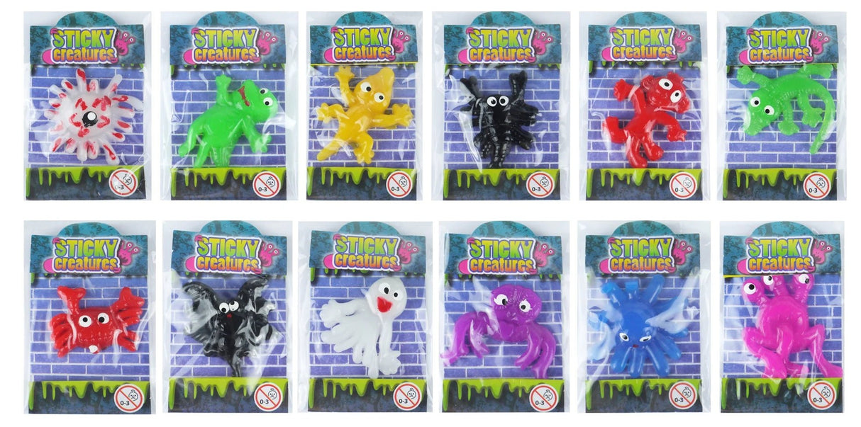 Sticky Creatures Throwing Toys 12 Party Bag Fillers Little Whispers