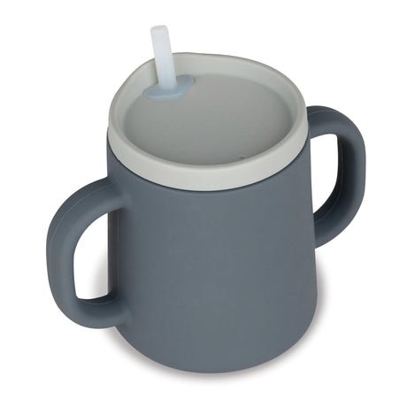 Tum Tum Grey Silicone 3 Way Trainer Cup with Straw - Little Whispers
