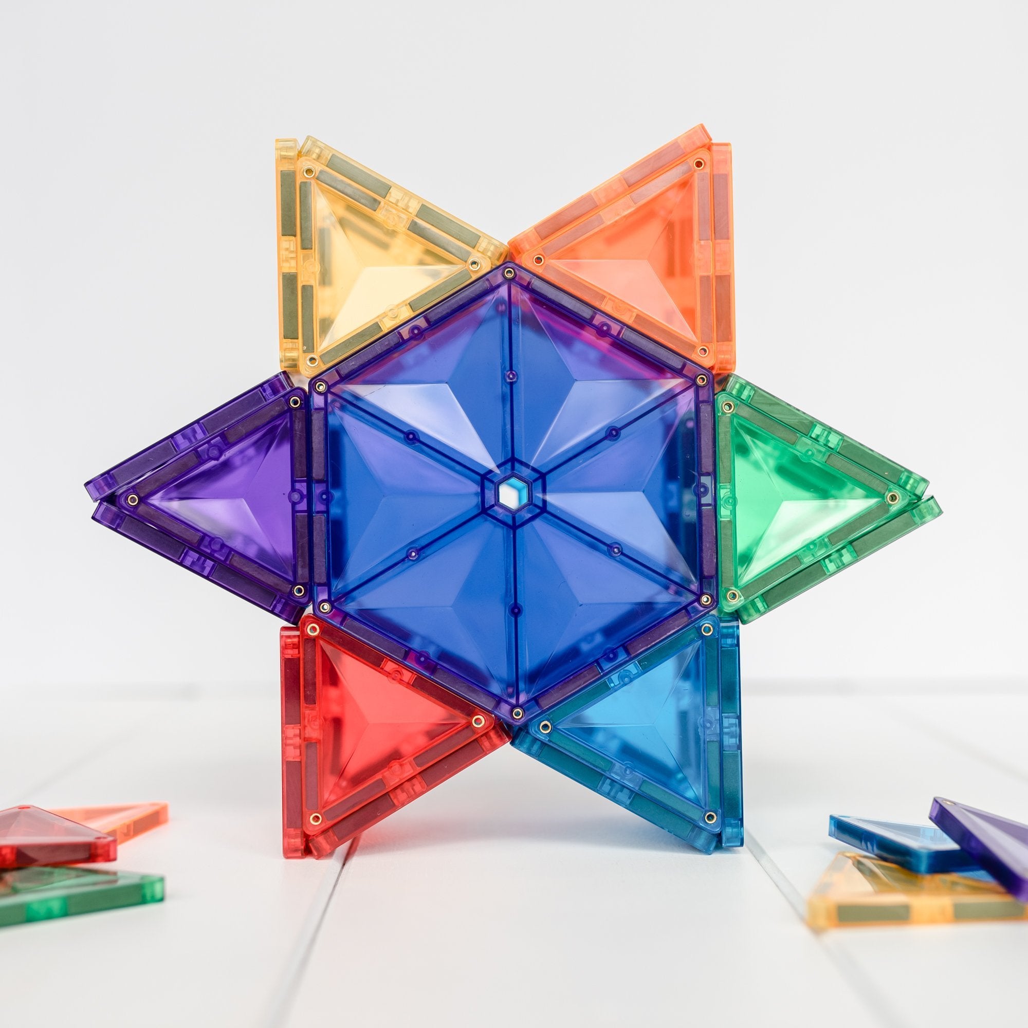 知育玩具 CONNETIX MAGNETIC TILES Connetix Magnetic Tiles Rainbow (30 Piece)