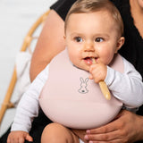 Nattou Silicone Pink Baby Bib - Little Whispers