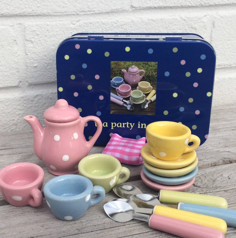 Apples To Pears Gifts In A Tin Tea Party Set - Little Whispers