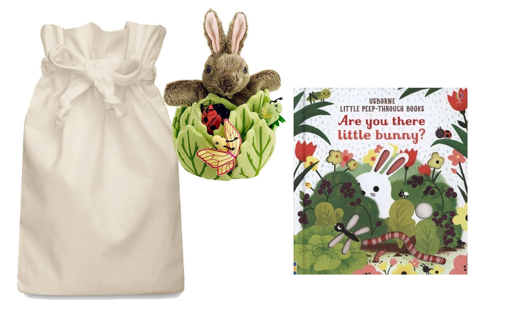 Are You There Little Bunny Story Sack with Puppet Company Rabbit - Little Whispers