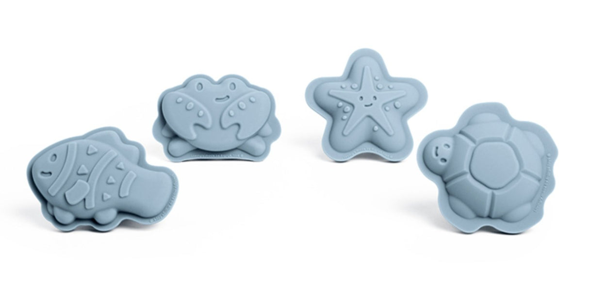 Bigjigs Silicone Sand Moulds Dove Grey - Little Whispers