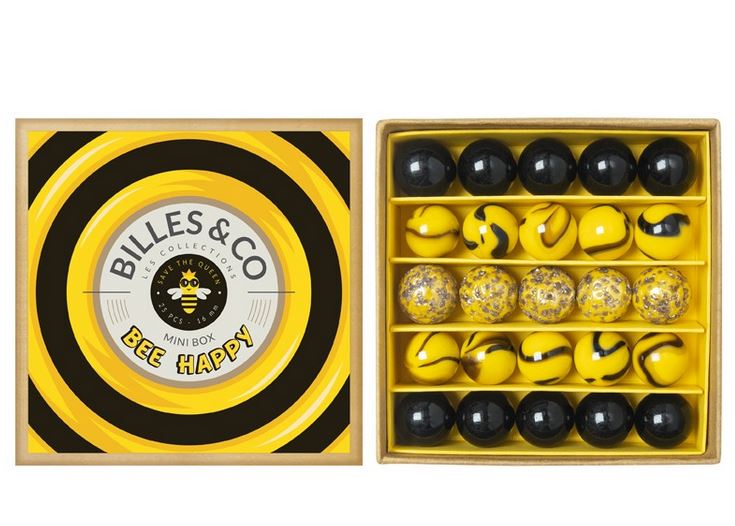 Billes & Co Marble Set - Happy Bee Marbles Mini Box - Little Whispers
