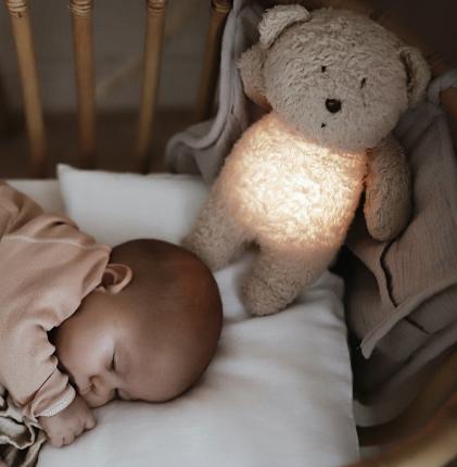 Cappuccino Organic Humming Bear with Night Light - Little Whispers