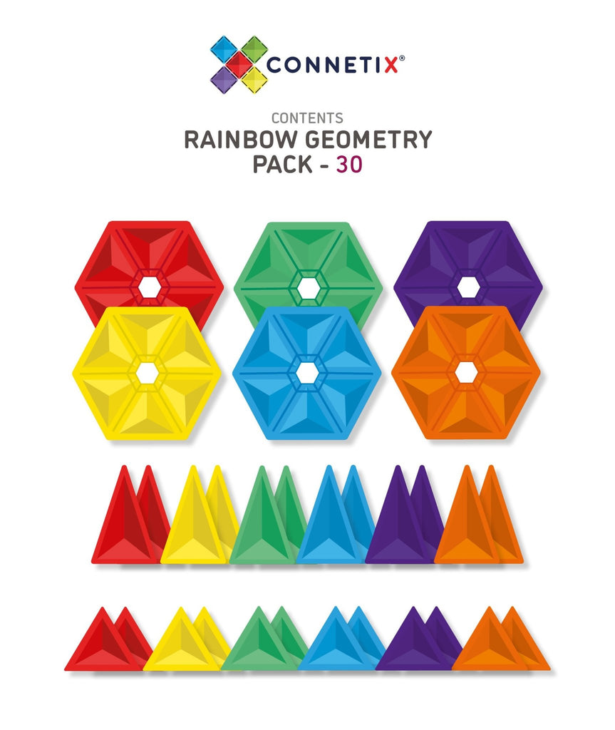 Connetix 30 Piece Geometry Pack Rainbow - Little Whispers