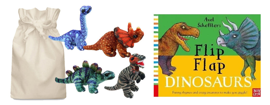 Dinosaurs Story Sack with Puppet Company Dinosaurs - Little Whispers