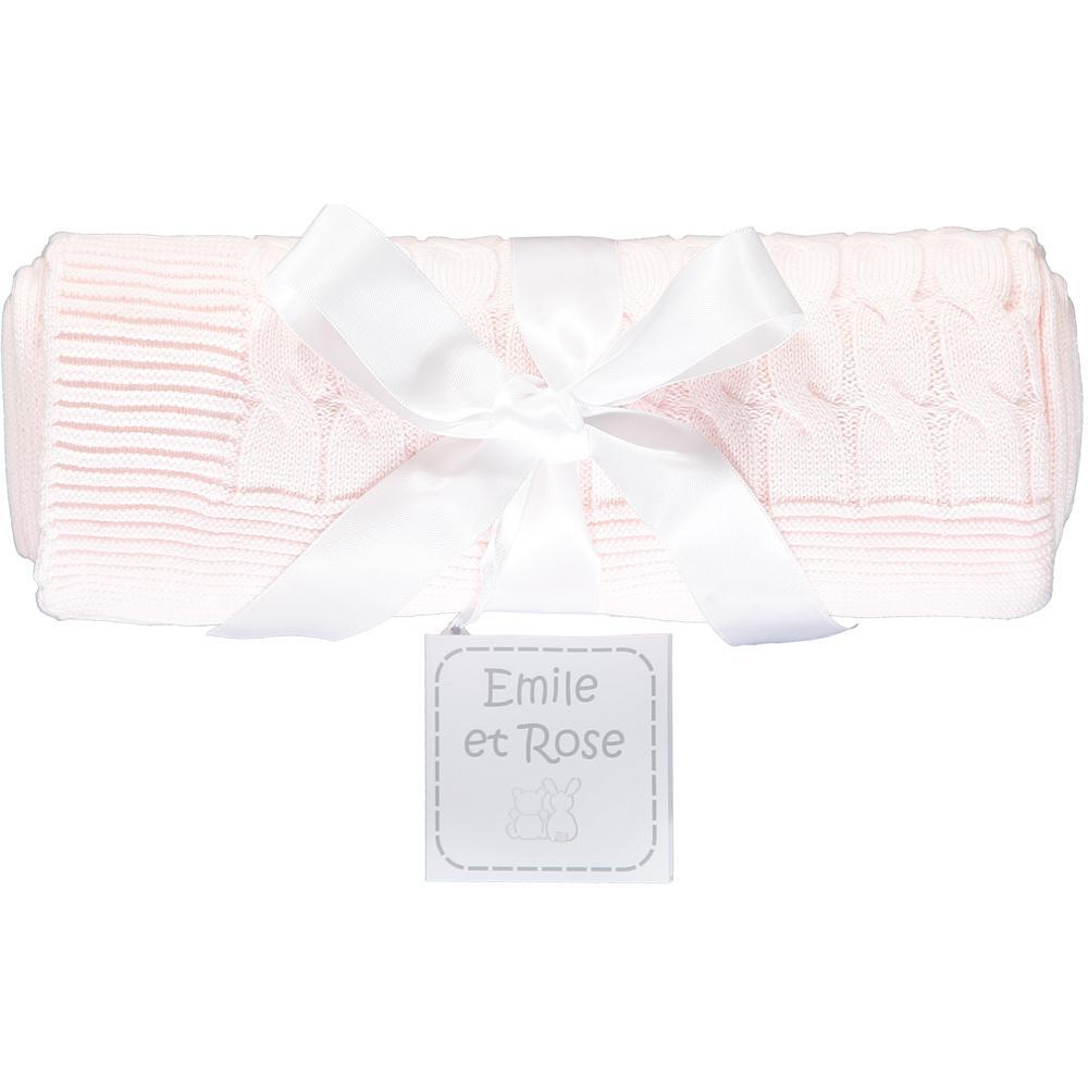Emile Et Rose Pink Knitted Blanket - Little Whispers