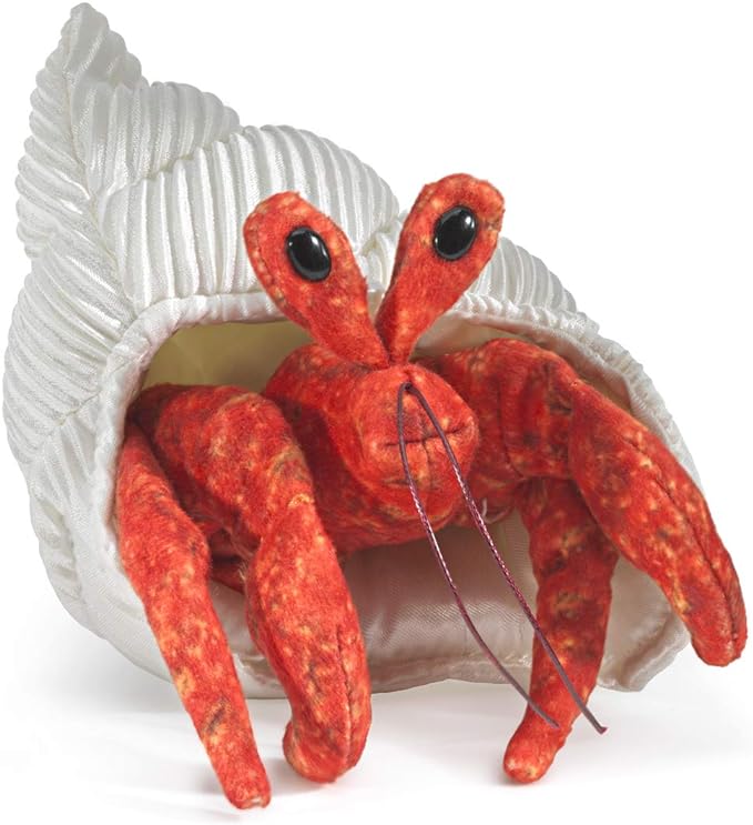Folkmanis Mini Hermit Crab Finger Puppet (Pre-Order) - Little Whispers