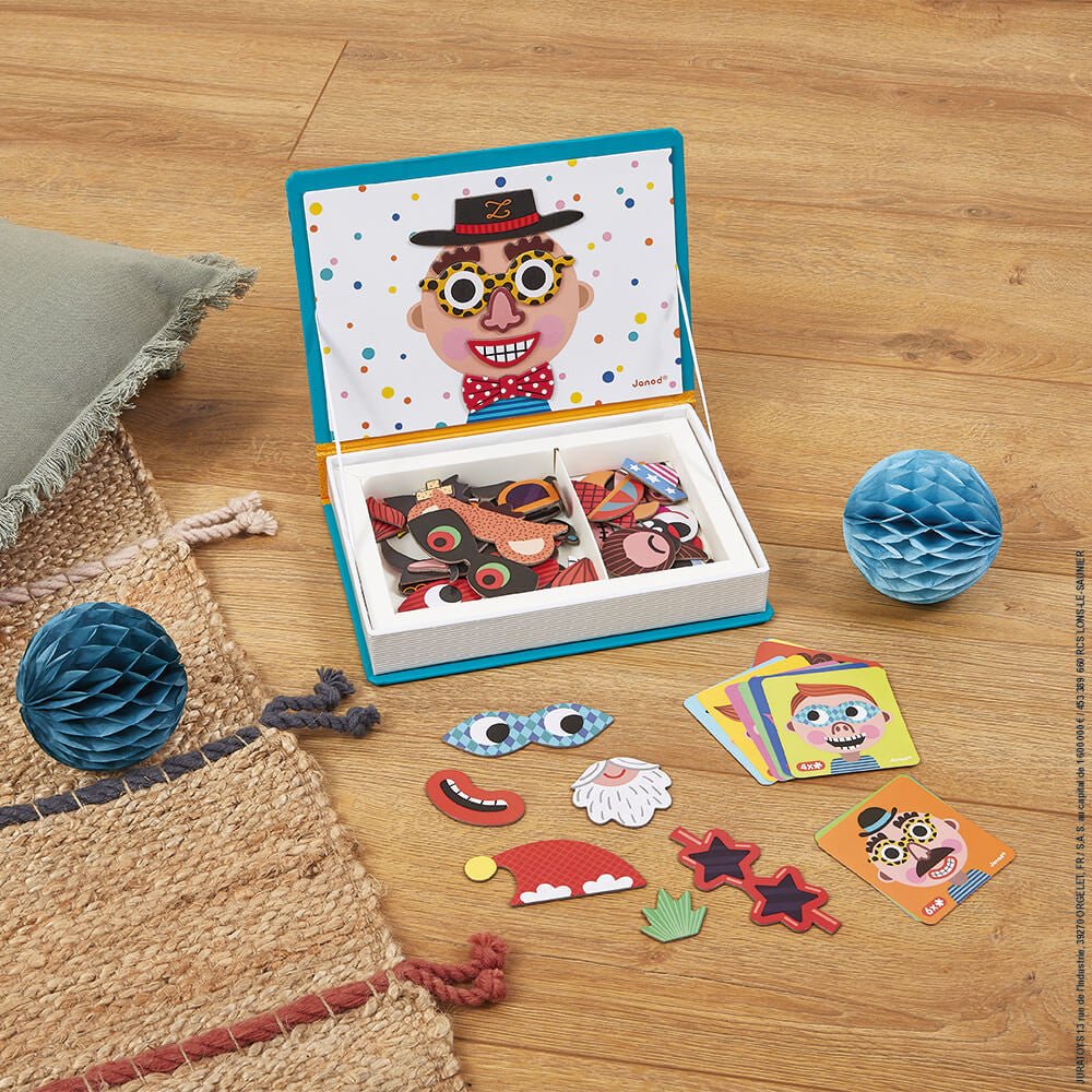 Janod Boy's Crazy Faces Magnetic Book - Little Whispers