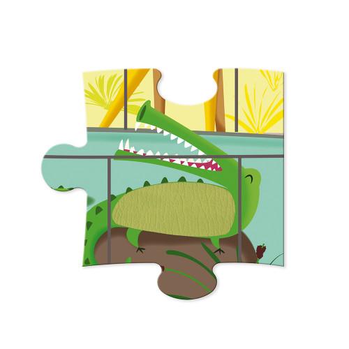 Janod Tactile Puzzle A Day At The Zoo - Little Whispers
