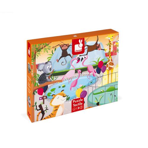 Janod Tactile Puzzle A Day At The Zoo - Little Whispers