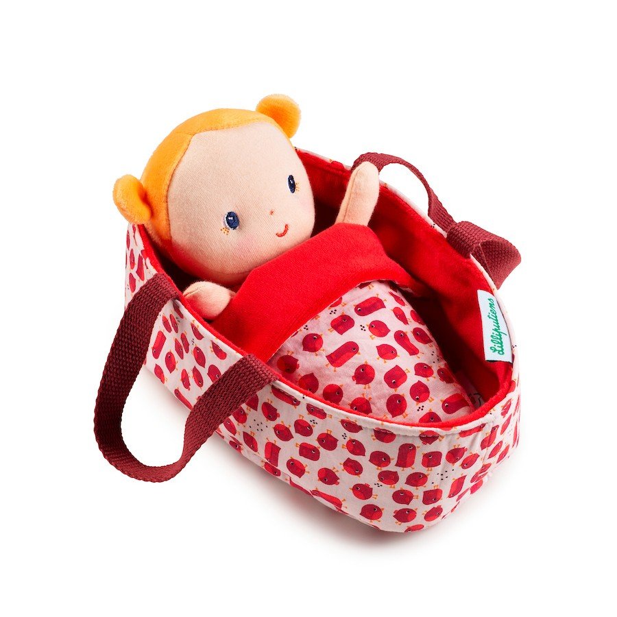 Lilliputiens Baby Agathe Doll and carry cot - Little Whispers