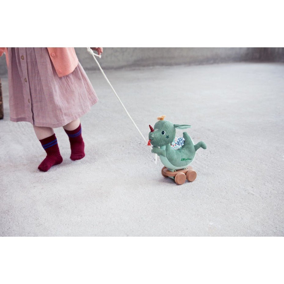 Lilliputiens Pull Along Cuddle Joe the Dragon - Little Whispers