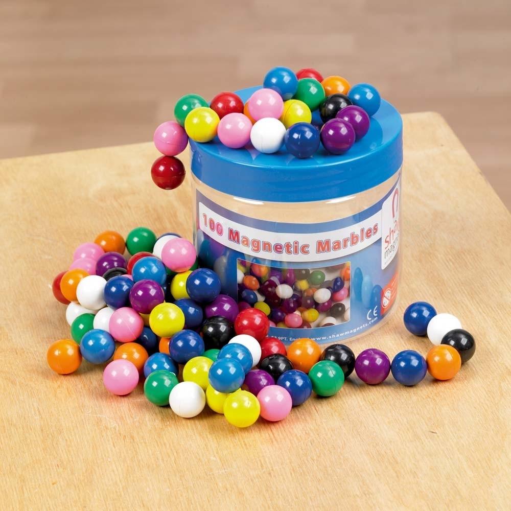Magnetic Coloured Marbles Tub - Pk100 - Little Whispers