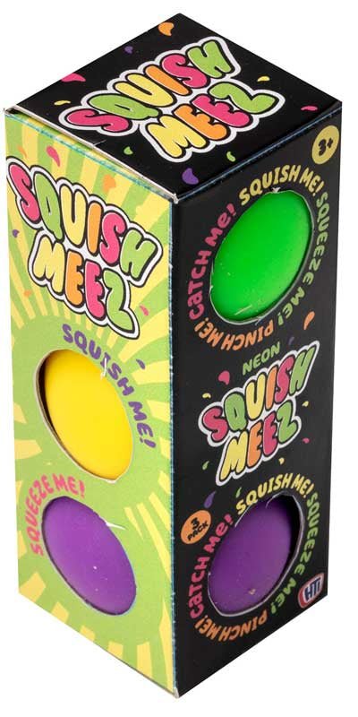 Neon Super Squish Balls pack of 3