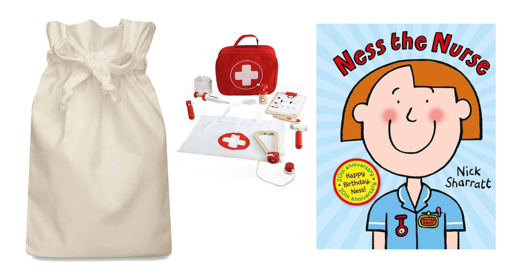 Ness the Nurse Story Sack with Medical Bag - Little Whispers