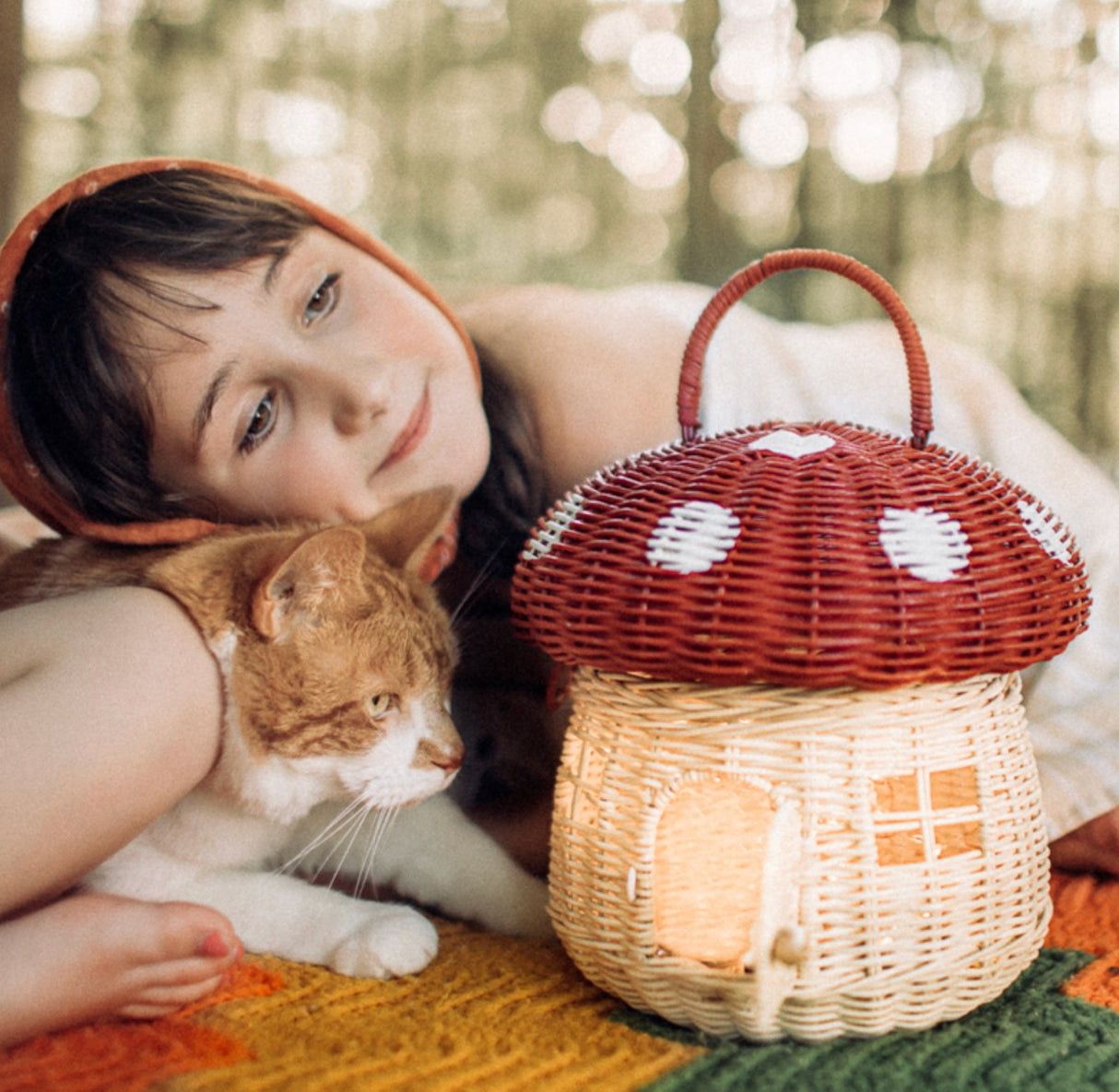 Olli Ella Musk Mushroom Basket - Little Whispers
