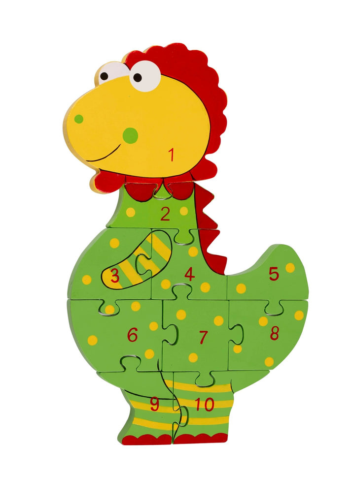 Orange Tree Wooden Dinosaur Number Puzzle - Little Whispers