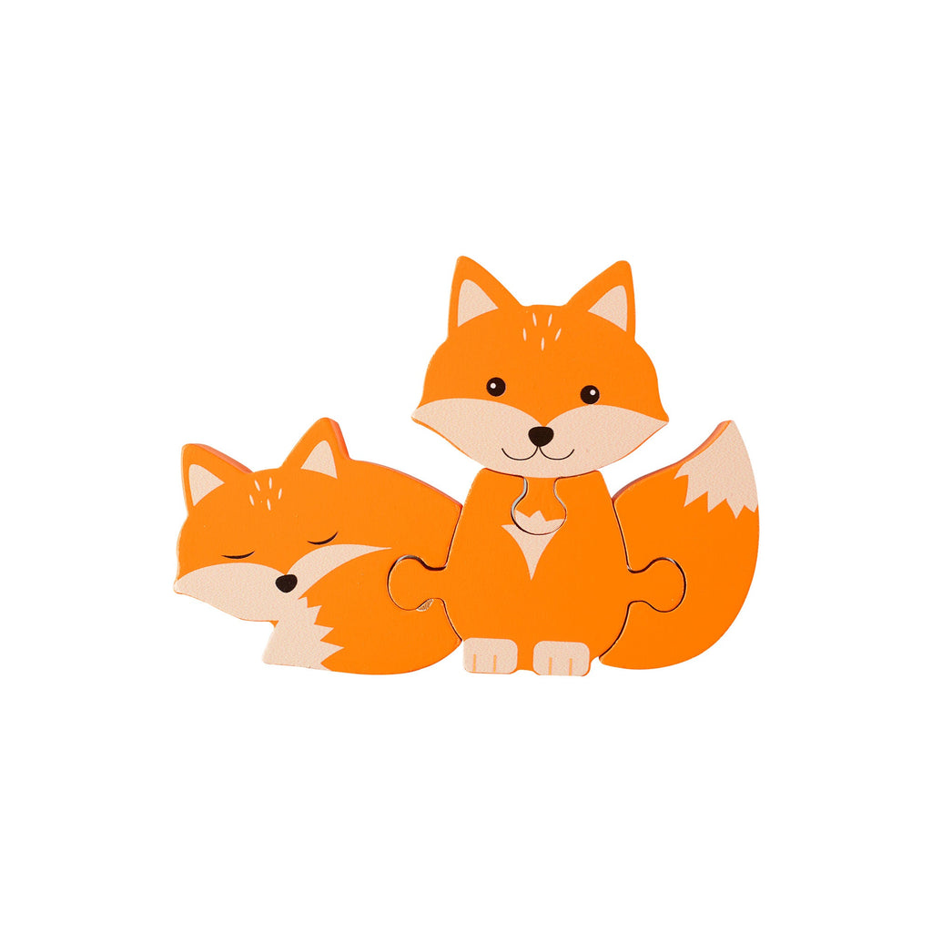 Orange Tree Wooden Fox Puzzle - Little Whispers