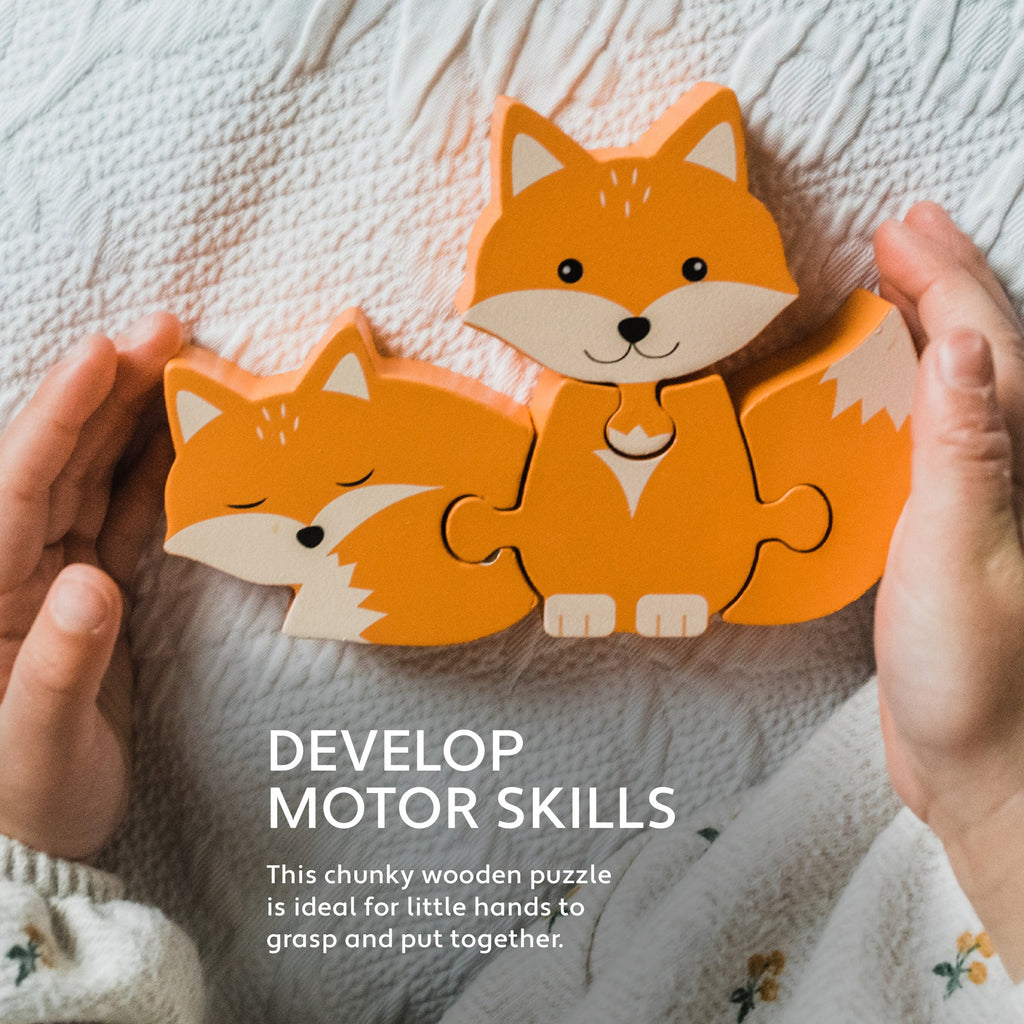 Orange Tree Wooden Fox Puzzle - Little Whispers