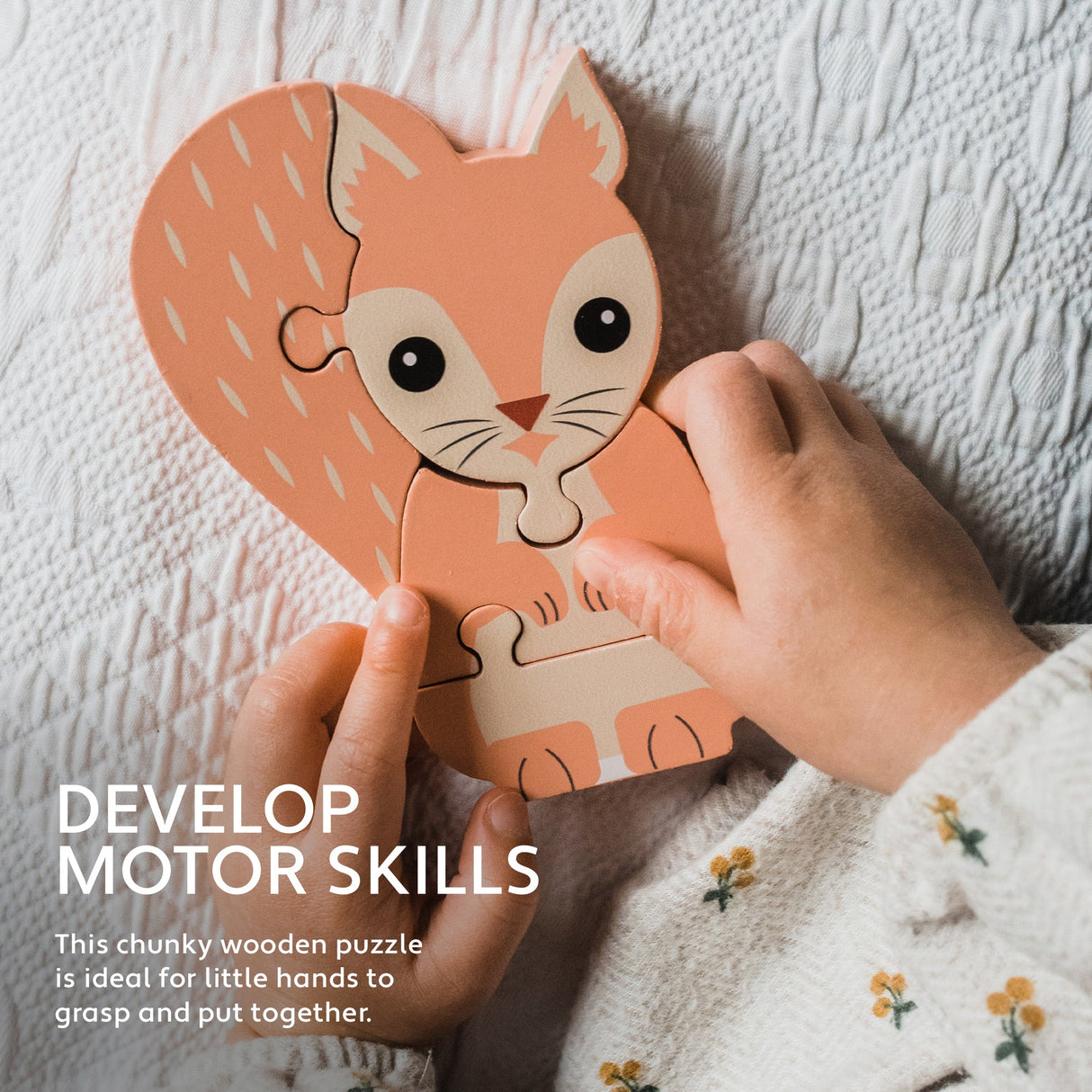 Orange Tree Wooden Squirrel Puzzle - Little Whispers