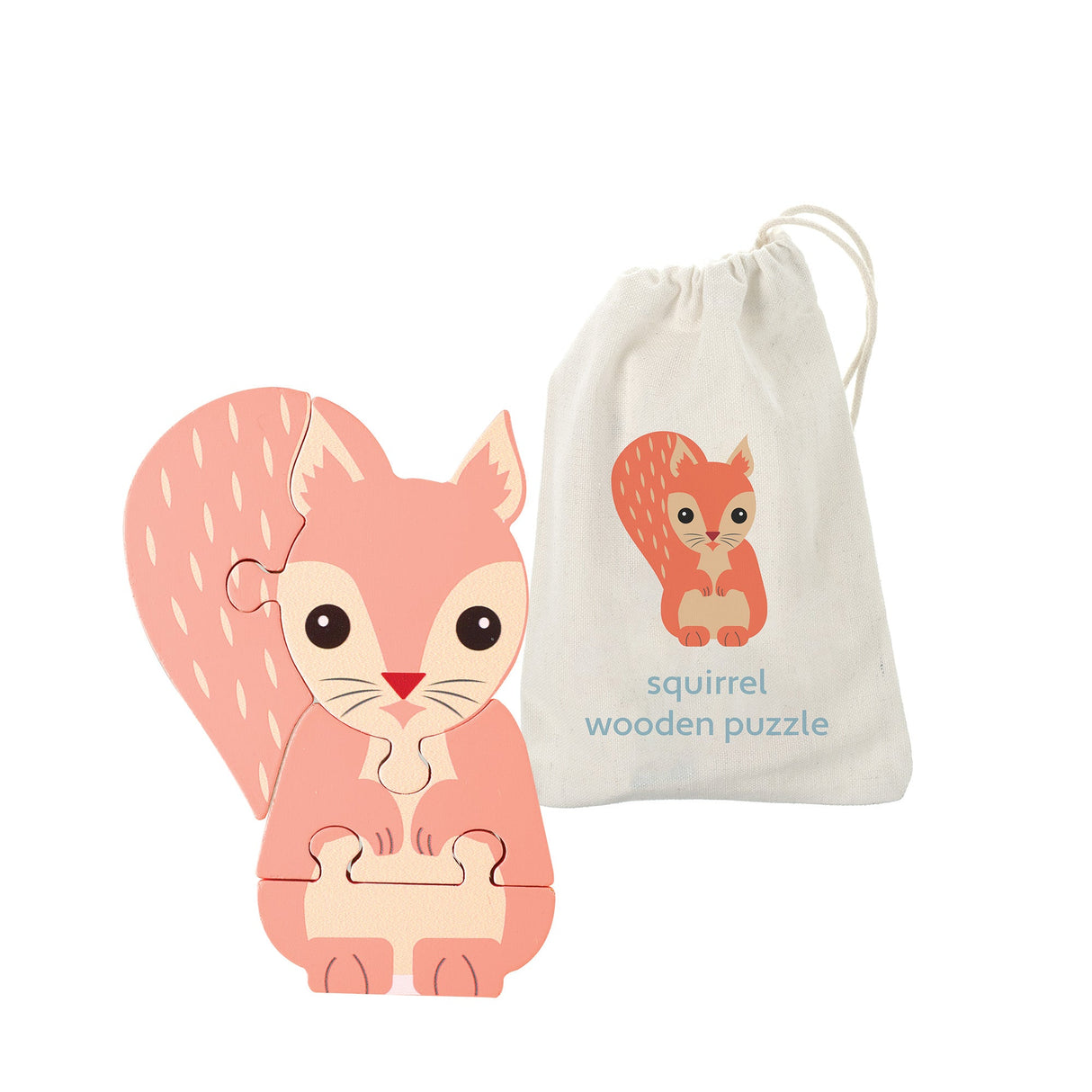 Orange Tree Wooden Squirrel Puzzle - Little Whispers